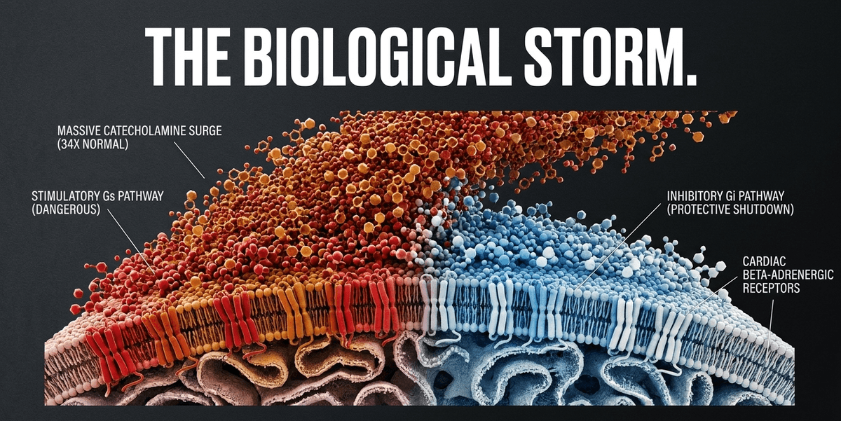Paradoxically, stunning the heart muscle may be a protective shutdown mechanism to survive toxic levels of adrenaline.