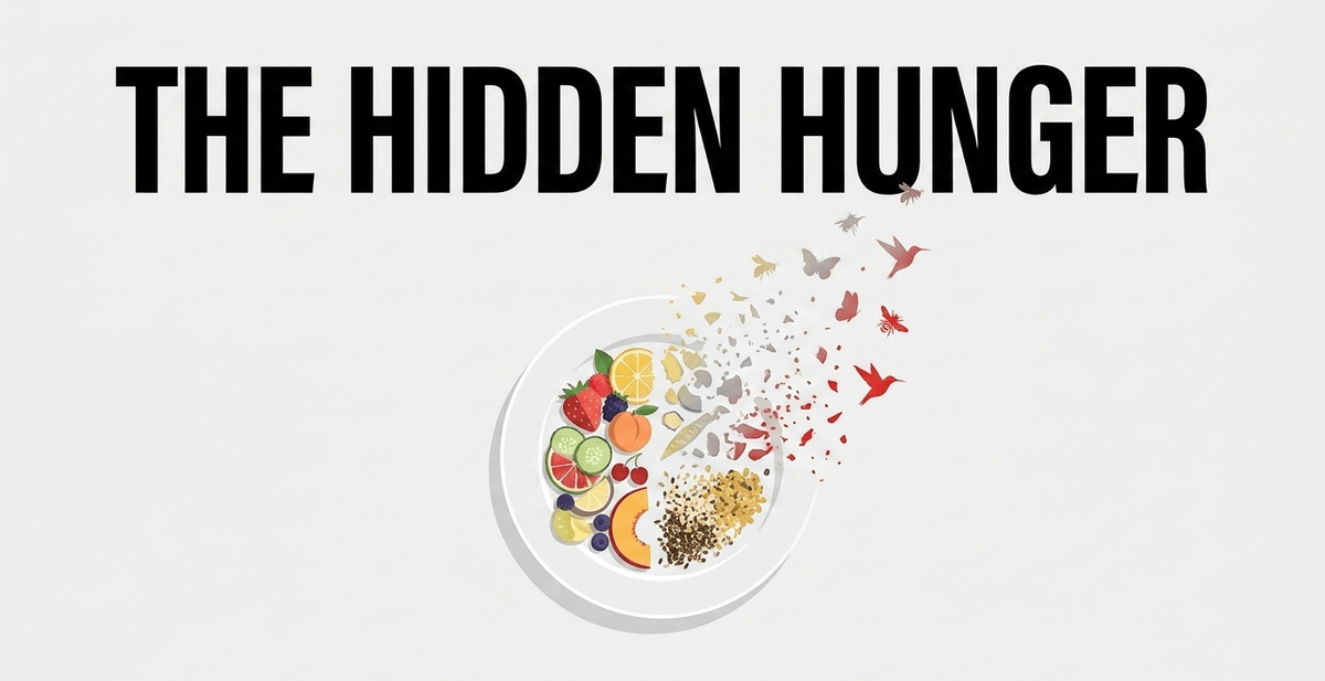 Pollinators architect our diets. Losing them strips vital micronutrients like Vitamin A and folate from our food supply.