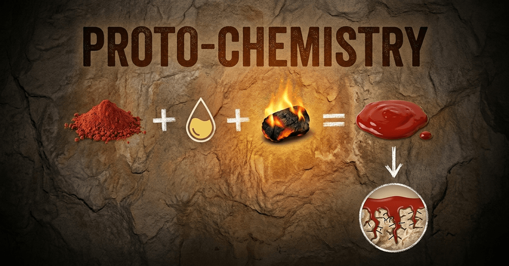 Powdered pigments were skillfully mixed with binders like bone marrow and animal fat to ensure lasting rock adhesion.