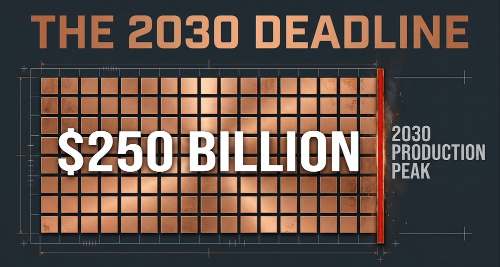 Preventing a catastrophic global bottleneck requires an immediate investment of $250 billion and 80 new mega-mines by 2030.
