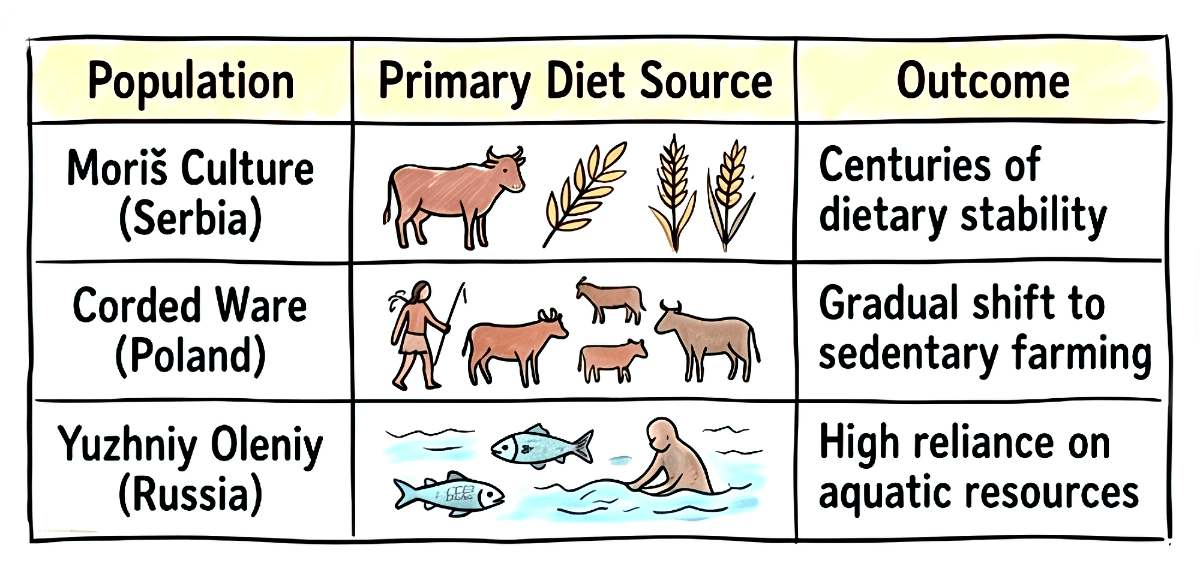 Primary diet source in prehistoric menu