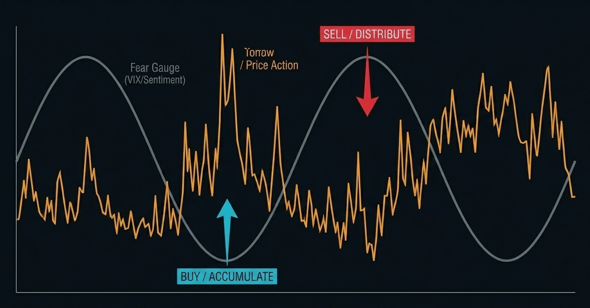 In professional environments, psychology is the invisible hand that moves the tape; institutional strategy demands deploying capital contrarian to the extremes of the sentiment gauge