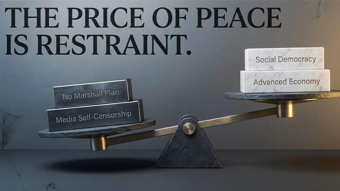 Declining the Marshall Plan and accepting media self-censorship bought the breathing room to build a resilient social democracy.
