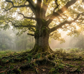 Sacred oaks inside the ancient Slavic World Tree