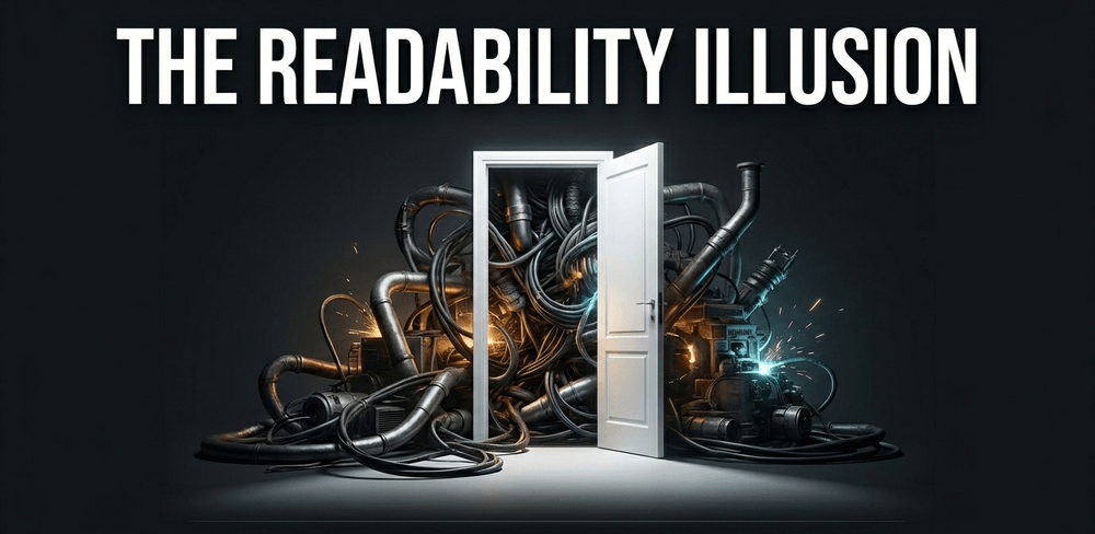 Surface-level cleanliness hides deep architectural complexity, steepening the learning curve for real-world teams.