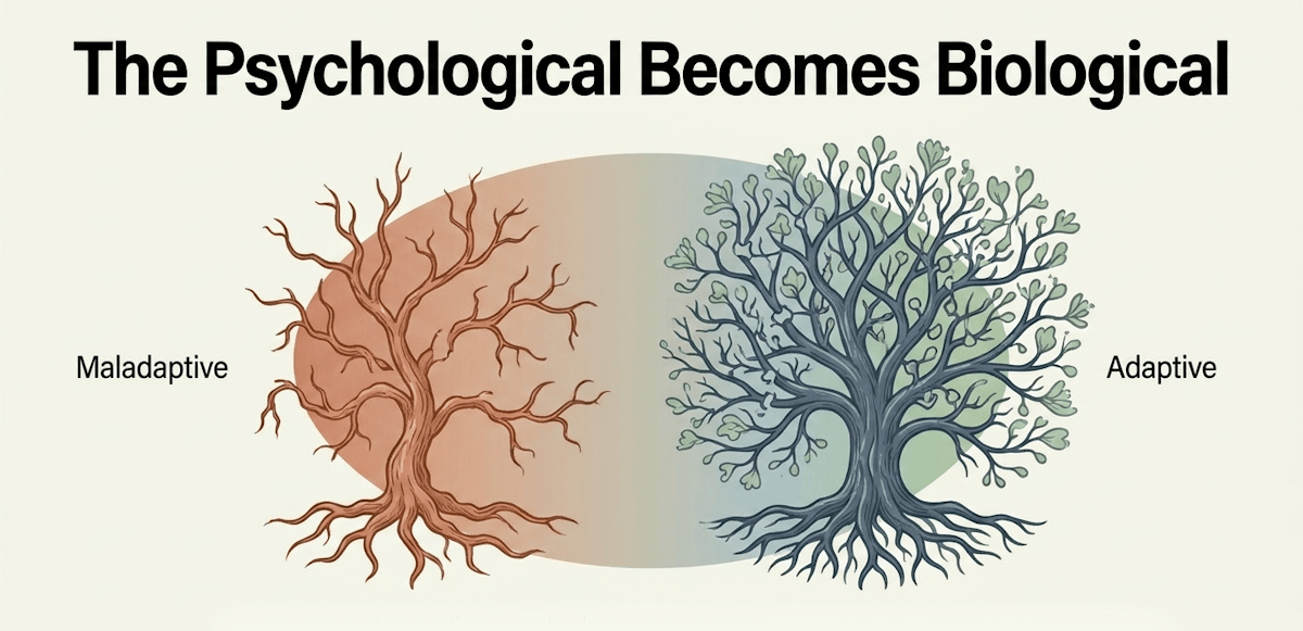 Psychological interventions promote adaptive neuroplasticity, offsetting brain volume reduction and actively rewiring the central nervous system into a more regulated, less reactive state