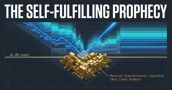 The 61.8% level acts as a self-fulfilling prophecy where massive institutional liquidity clusters physically.