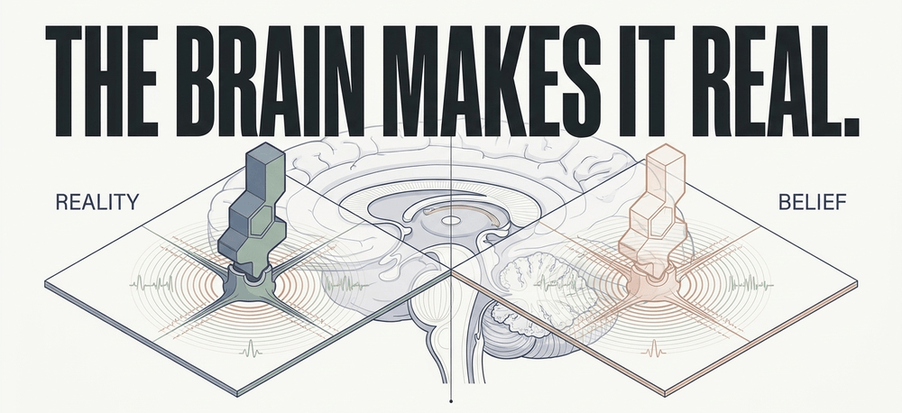 The brain does not distinguish imagined treatment from reality, releasing chemicals.
