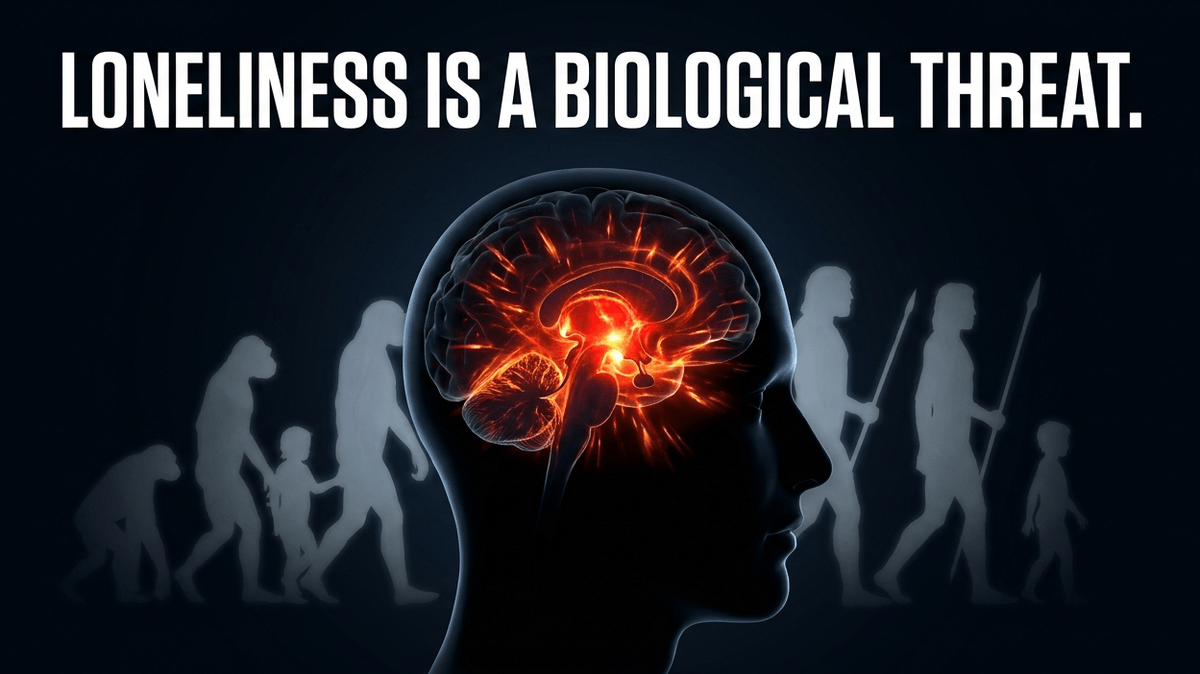 The brain interprets social isolation as an ancient survival crisis, launching a primitive defense protocol.