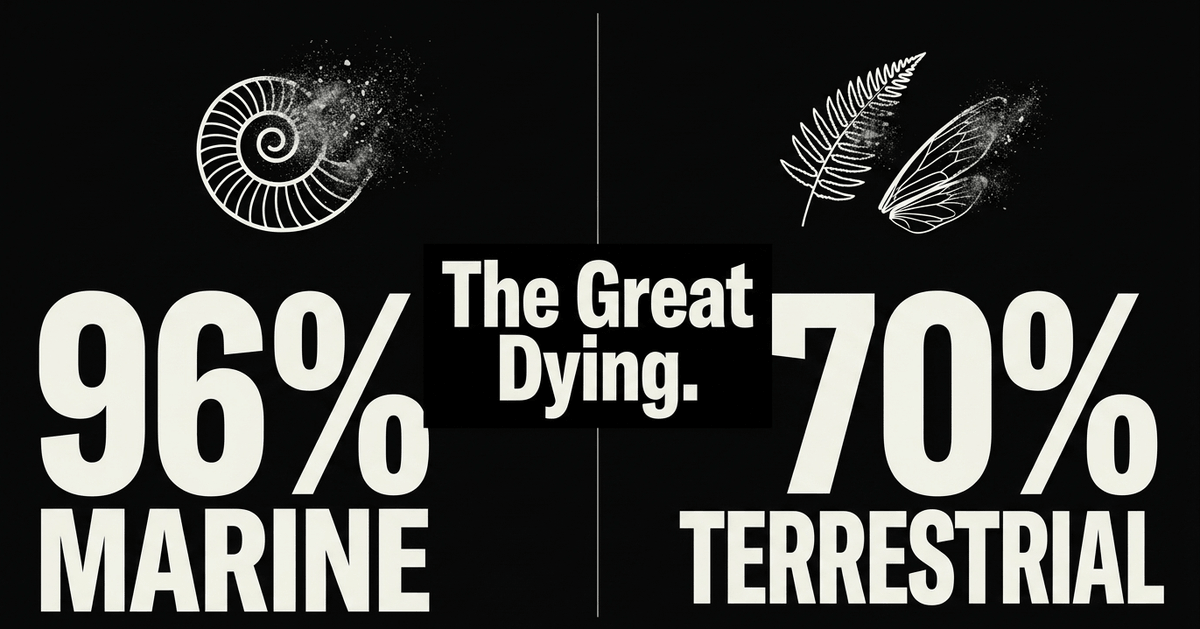 The Great Dying stands as the benchmark for biological collapse. Even highly resilient insects suffered their only known global die-off.