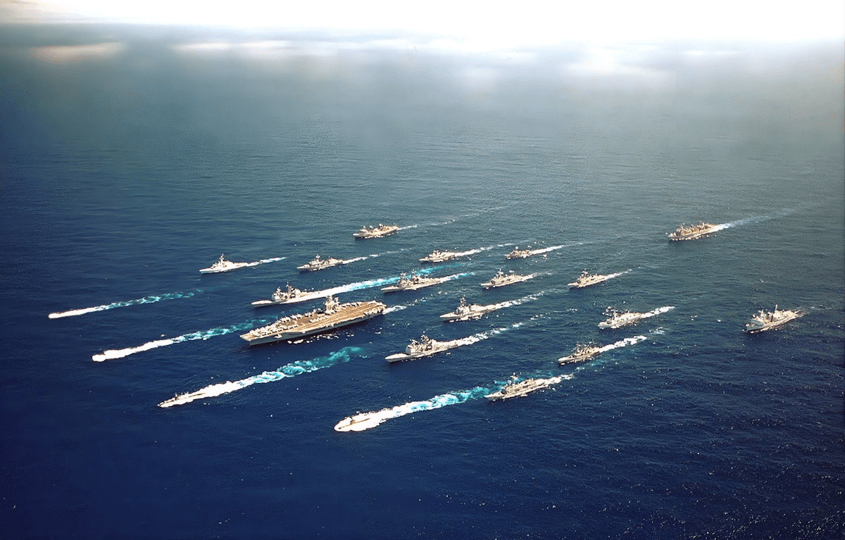 The USS Abraham Lincoln carrier battle group, source Wikipedia