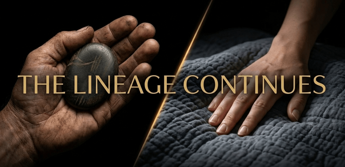 Today's weighted blankets and worry stones tap into the exact same neurological pathways. Touch remains our most primal tether to reality.