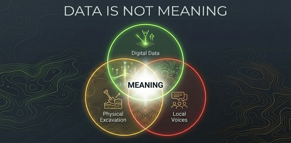 True understanding emerges only from the collaboration between high-tech models, physical excavation, and descendant communities.