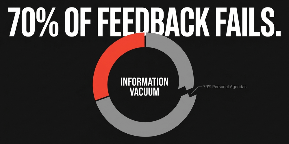 When feedback loops break, 70% fail to trigger action, creating an information vacuum and accelerating decline.
